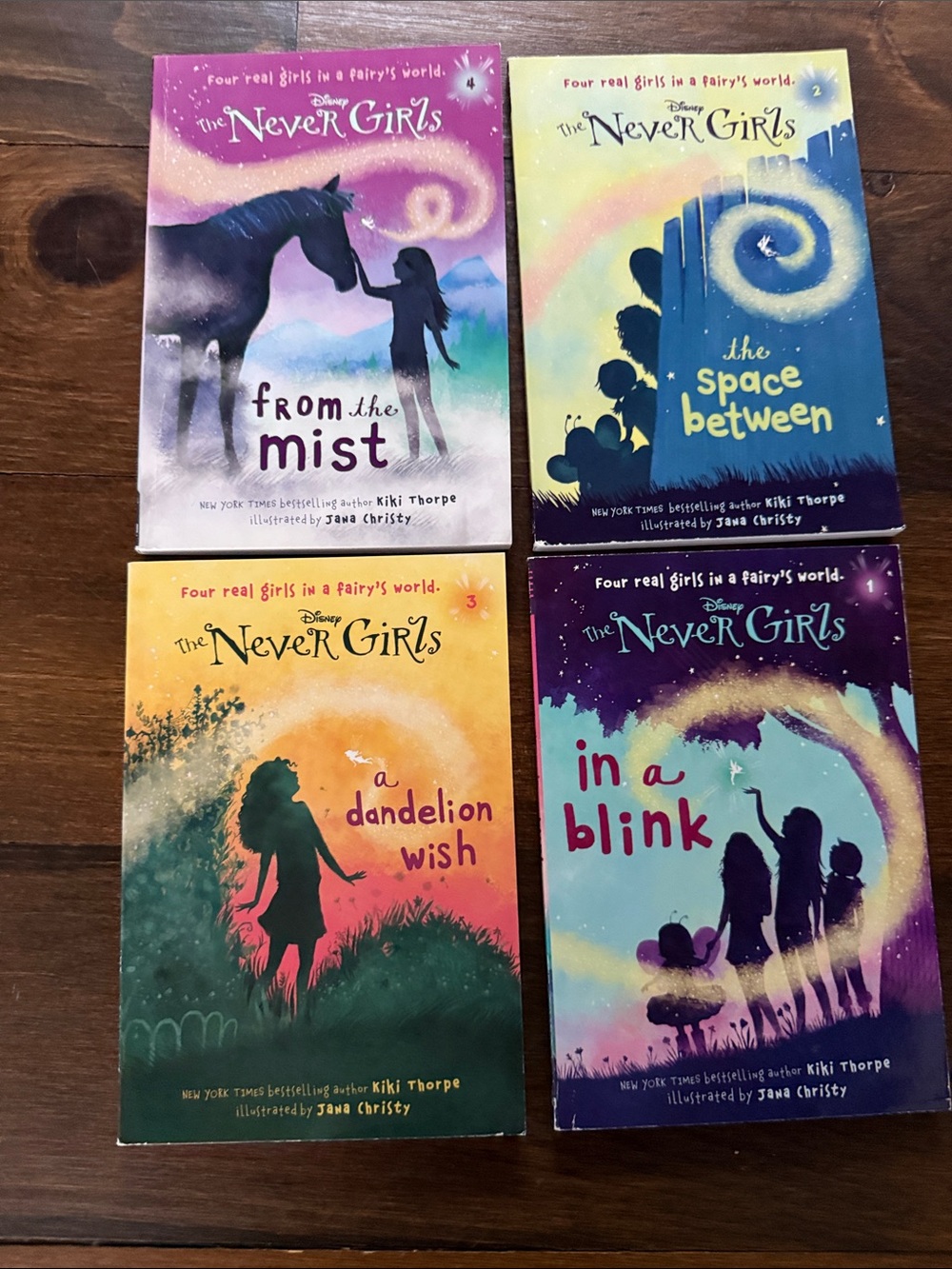 Disney The Never Girls Book Set - Pink, Blue, Yellow & Purple Covers